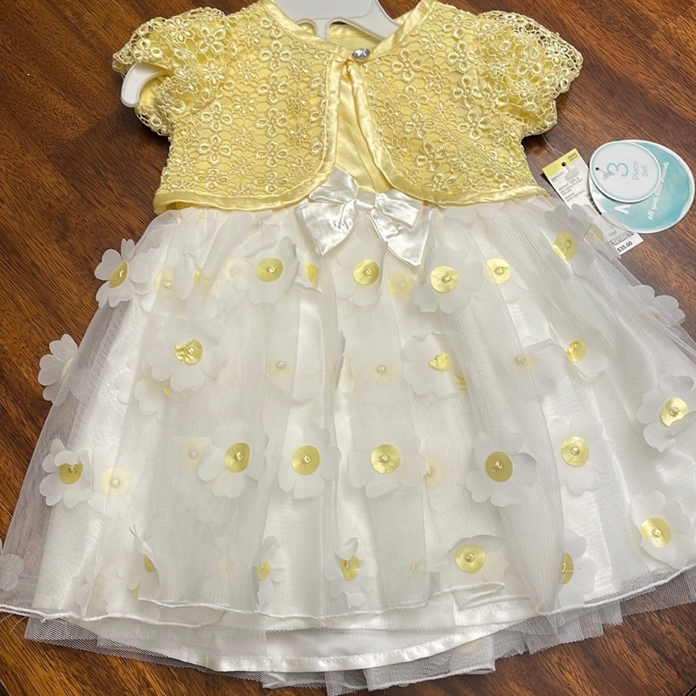 🆕 NWT Nanette Baby Girls 3 piece dress set